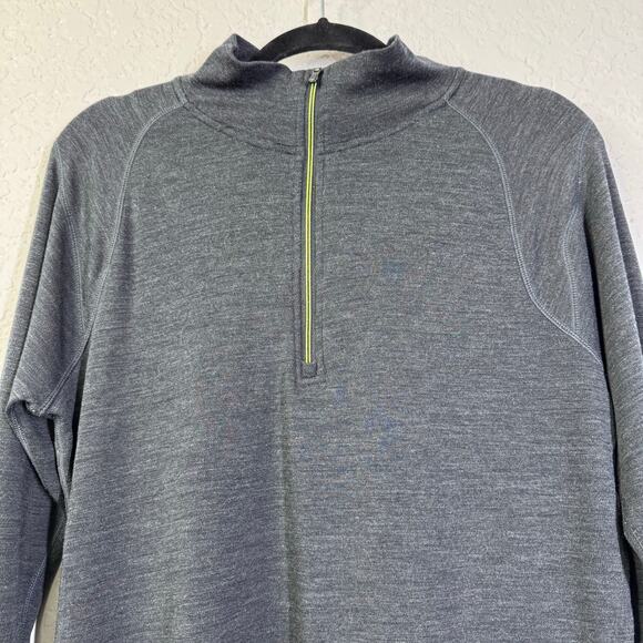 SMARTWOOL Base Layer MED Quarter Zip Merino Wool Top Pullover Contrasting Zipper - Picture 5 of 12